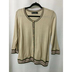 7th Avenue Design Studio New York Co Women's Large Beige Cardigan Sweater